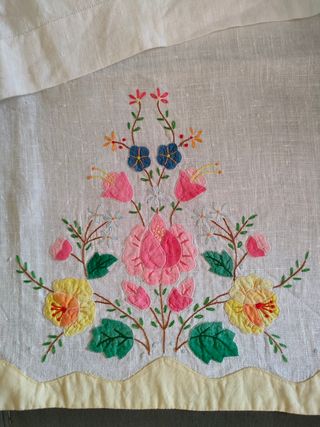 2 asciugamani vintage ricamo floreale