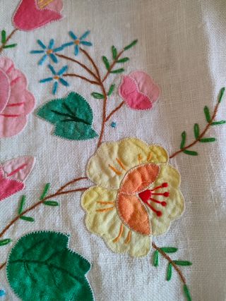 2 asciugamani vintage ricamo floreale