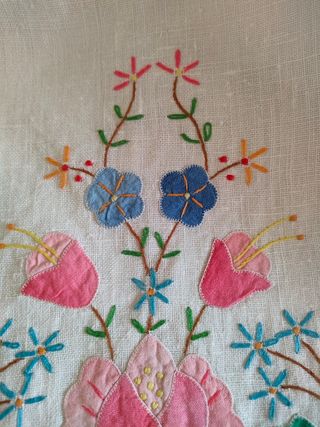 2 asciugamani vintage ricamo floreale