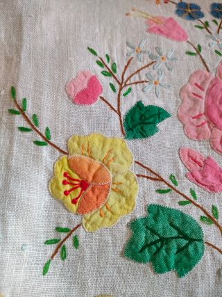 2 asciugamani vintage ricamo floreale