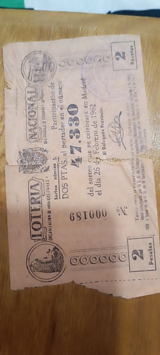 Decimos antiguos loteria nacional
