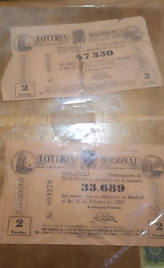 Decimos antiguos loteria nacional