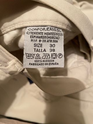 Pantalón hombre blanco