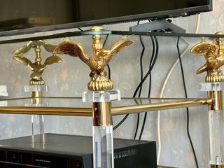 Mesa cristal auxiliar ruedas