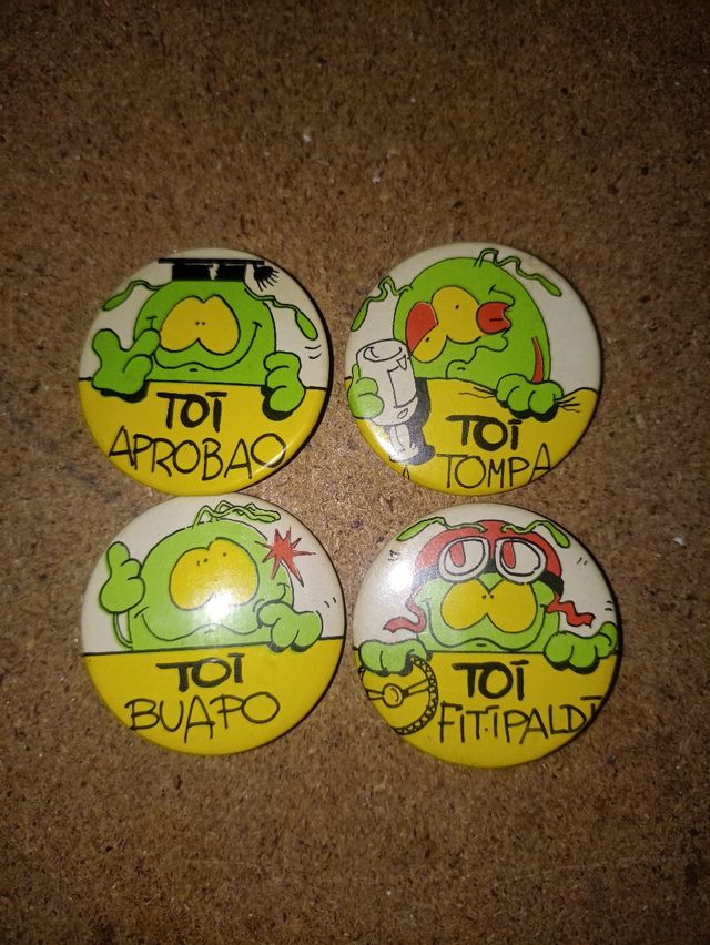 4 chapas alfiler, pin, Toi Aprobao,tompa,buapo,fit
