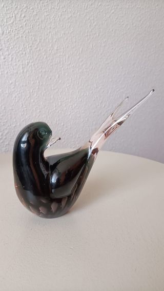 Vidrio de Murano . Figura pájaro Colimbo.