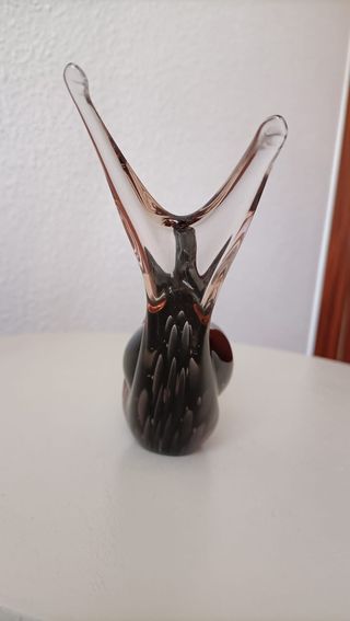 Vidrio de Murano . Figura pájaro Colimbo.