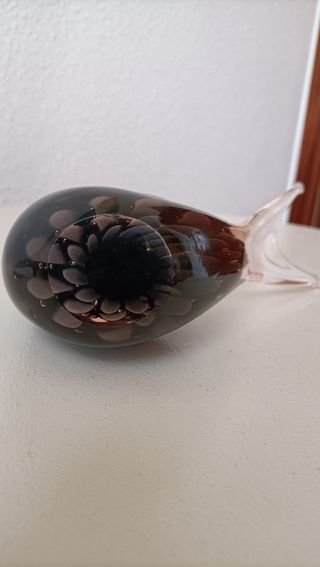 Vidrio de Murano . Figura pájaro Colimbo.