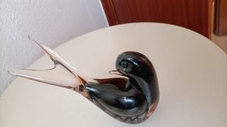 Vidrio de Murano . Figura pájaro Colimbo.