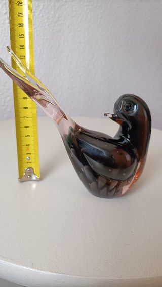 Vidrio de Murano . Figura pájaro Colimbo.