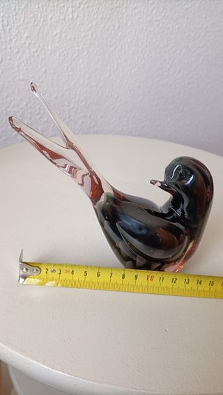 Vidrio de Murano . Figura pájaro Colimbo.