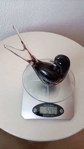 Vidrio de Murano . Figura pájaro Colimbo.