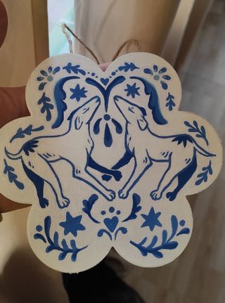 Colgante adorno perros estilo cerámico 