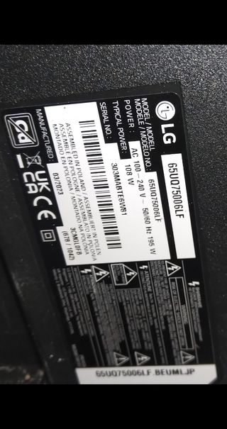 Despiece TV LG 65UQ75006LF tele televisor tv para