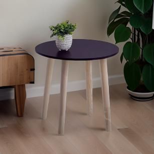 Mesa auxiliar de madera bicolor