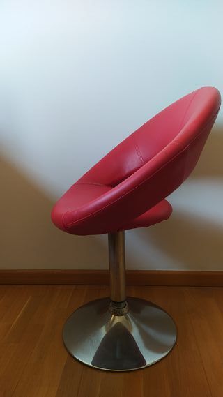 Taburete de piel sintética, rojo