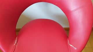 Taburete de piel sintética, rojo