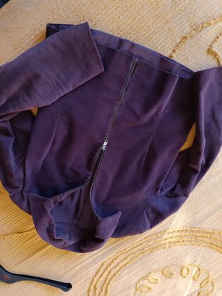 giubbino donna velluto millerighe color prugna