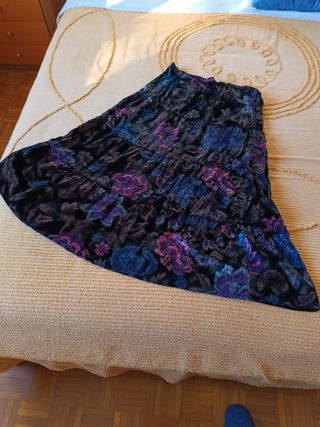 gonna velluto fantasia a balze