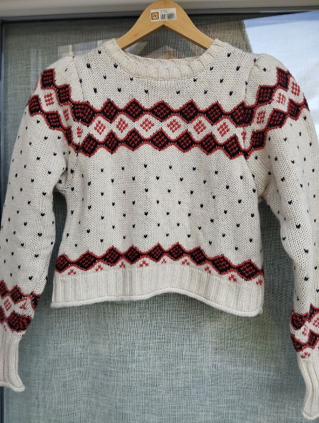 Jersey lana con grecas Zara