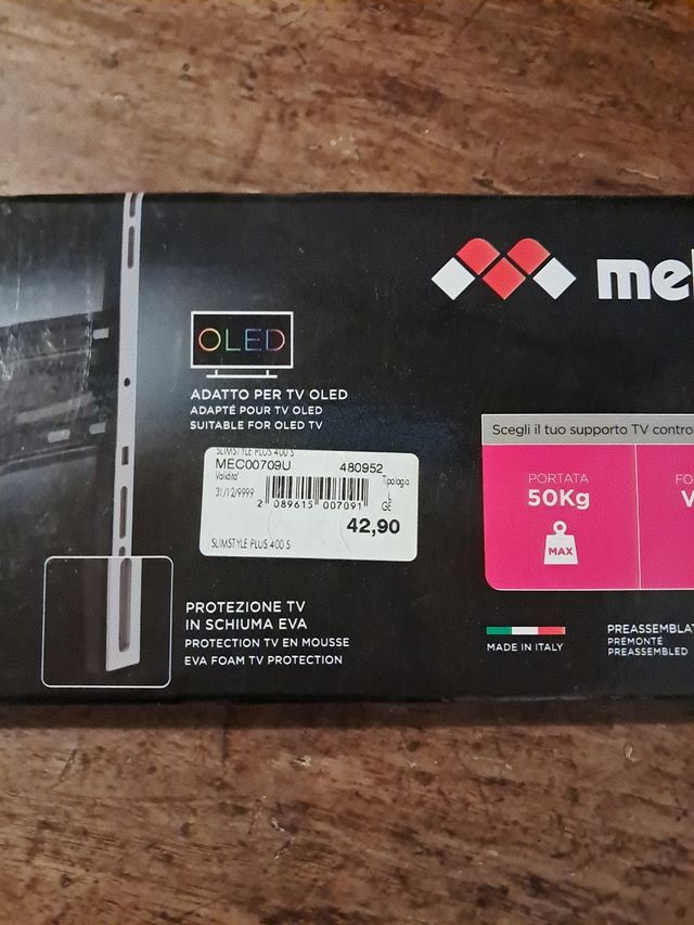 Meliconi staffa per tv da muro fissa