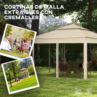 Carpa Plegable Gazebo 3,3x3,3 m Cenador Plegable