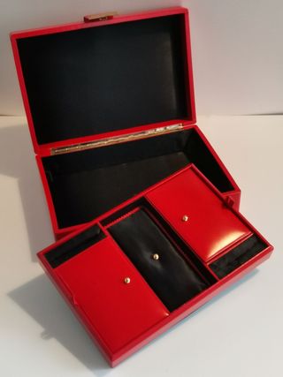 Joyero piel rojo