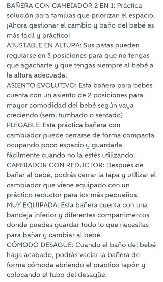 Cambiador / bañera para bebes 