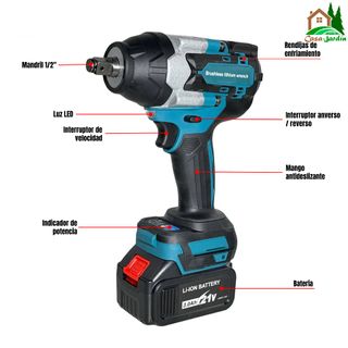 Pistola de Impacto de 1/2" a baterías 21V 🔋