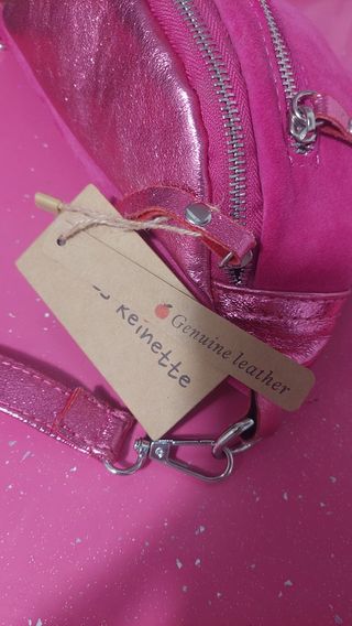 Riñonera rosa de piel nueva