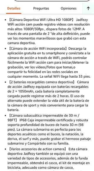 Cámara deportiva WiFi Jadfezy Ultra HD