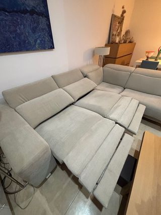 Sofa chaise longue beige