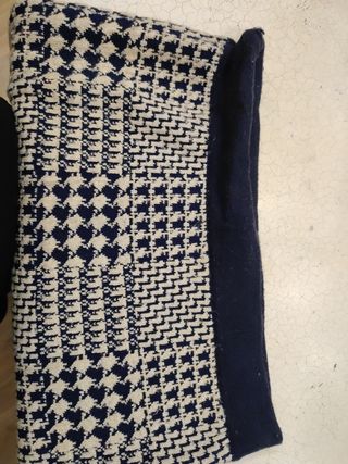 Minifalda punto azul marino/beige