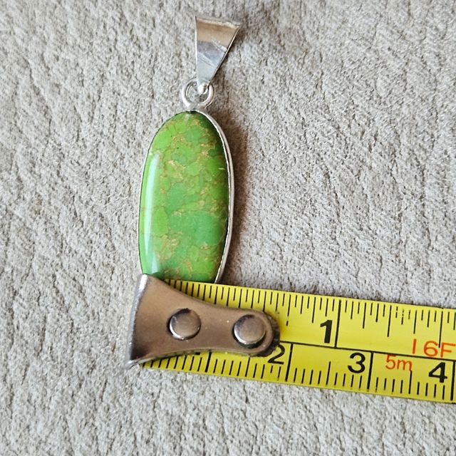 Colgante plata 925 y turquesa verde