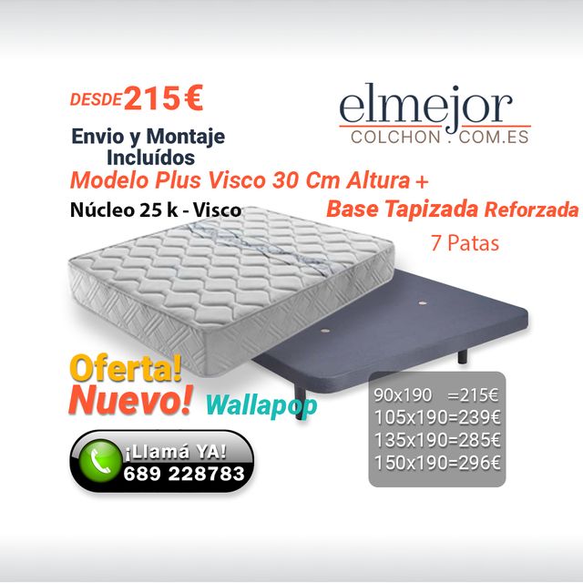 Colchón Plus Visco 30 Alt con Canapé-Base o Somier