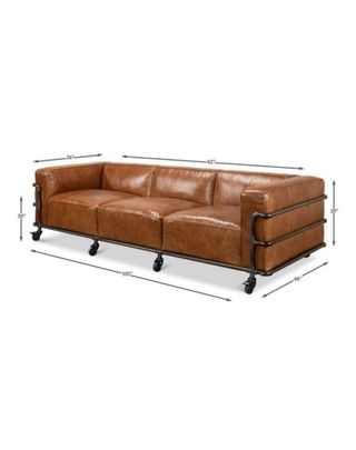 British Sofa en Piel y Tuberias industrial XXL