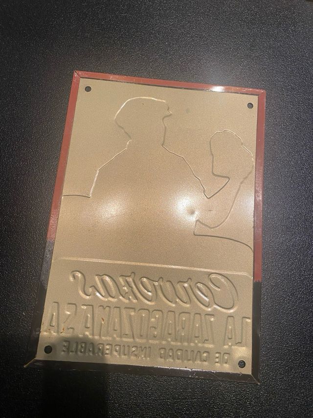 Placa metal cervecera La Zaragozana