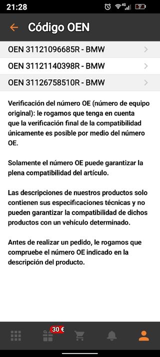 Rotulas amortiguador E46 