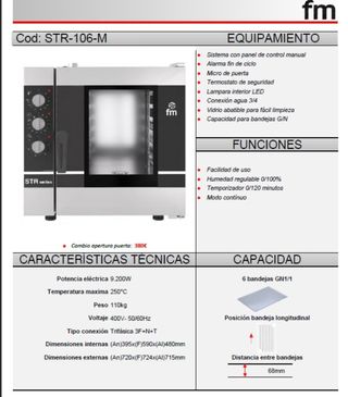 Horno FM STR 106 6 bandejas