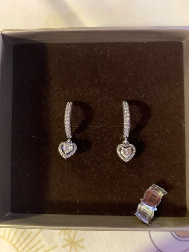 Pendientes plata piedra corazón