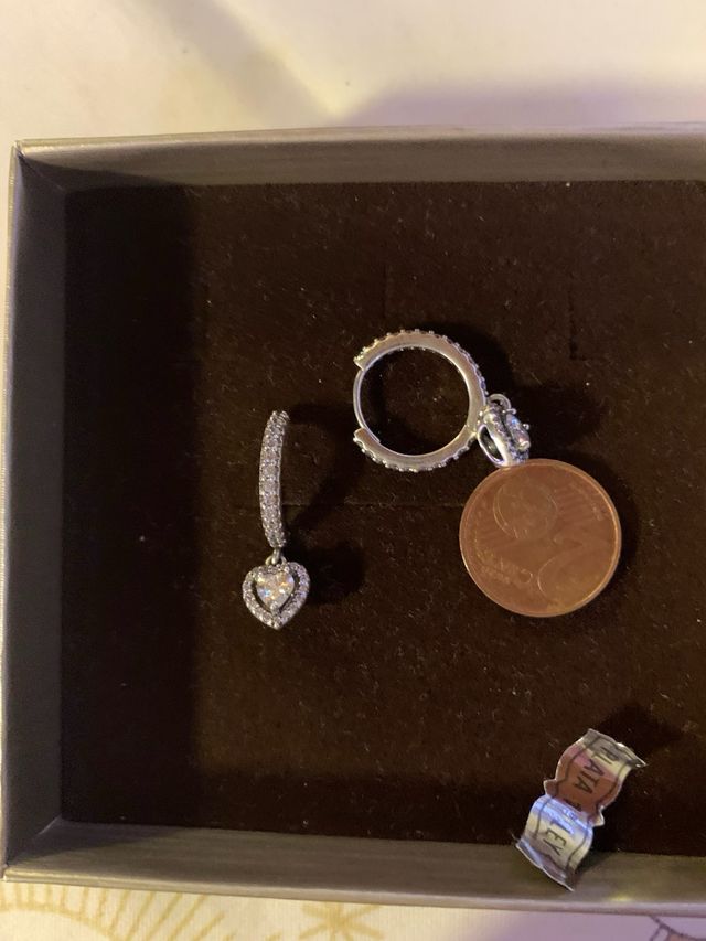 Pendientes plata piedra corazón