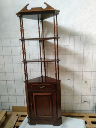 estantería esquina librería vintage 