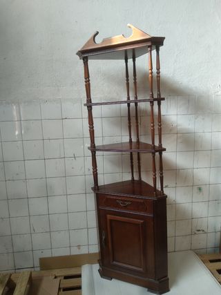 estantería esquina librería vintage 
