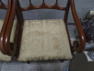 Tresillo madera+ 2 sillas