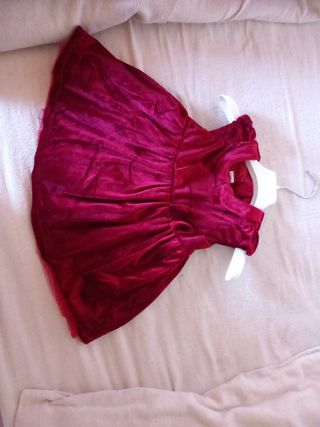 Abito rosso velluto neonata