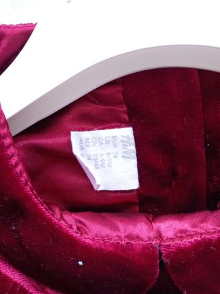 Abito rosso velluto neonata