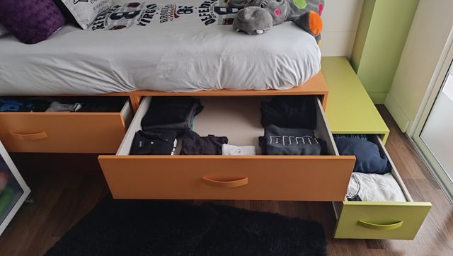 Dormitorio juvenil, cama nido