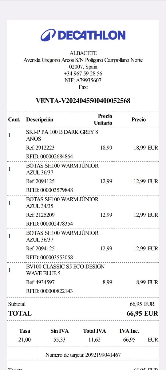 Pantalón Skí Niño Talla:8-9