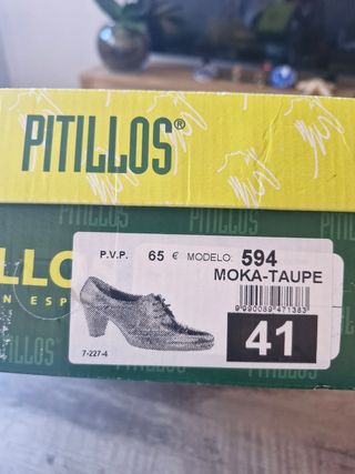 Zapatos Pitillos 41 Piel Moka - Taupe