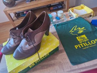 Zapatos Pitillos 41 Piel Moka - Taupe